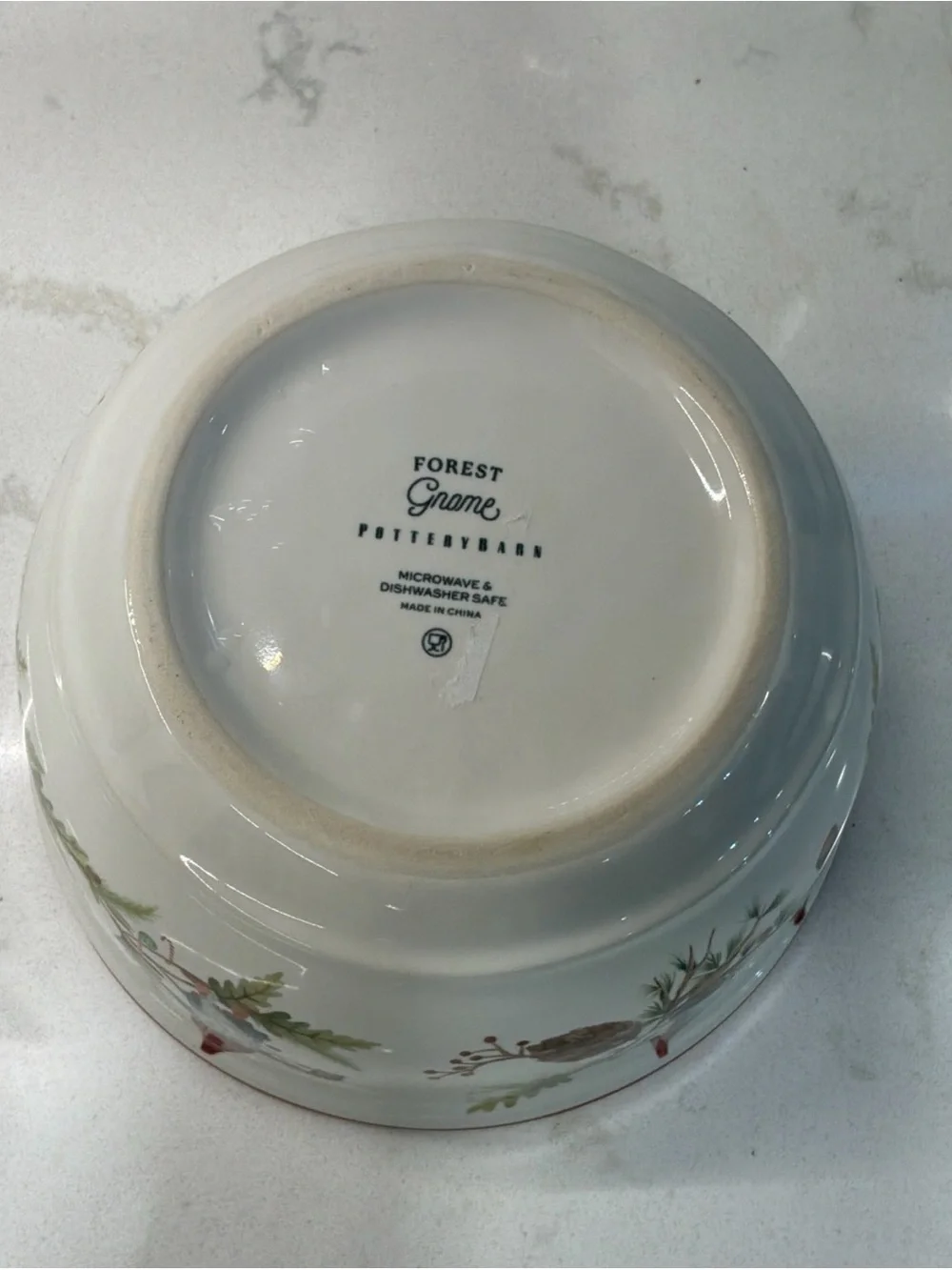 Pottery Barn Forest Gnome Serving Bowl Small Sz Nesting Set Holiday Christmas
